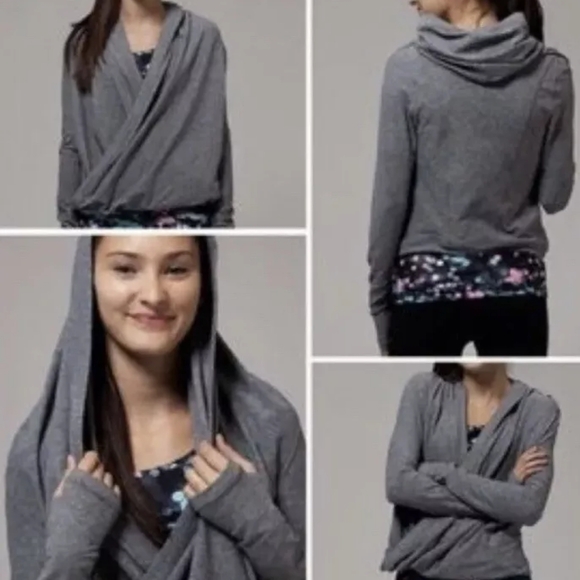 IVIVVA GIRLS BY LULULEMON Four Count Shrug Wrap Heather Gray Girl's Size 10 - Picture 9 of 9